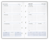 2016 six hole mini calendar refill