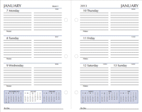 7 ring organizer 2012 and 2013 inserts